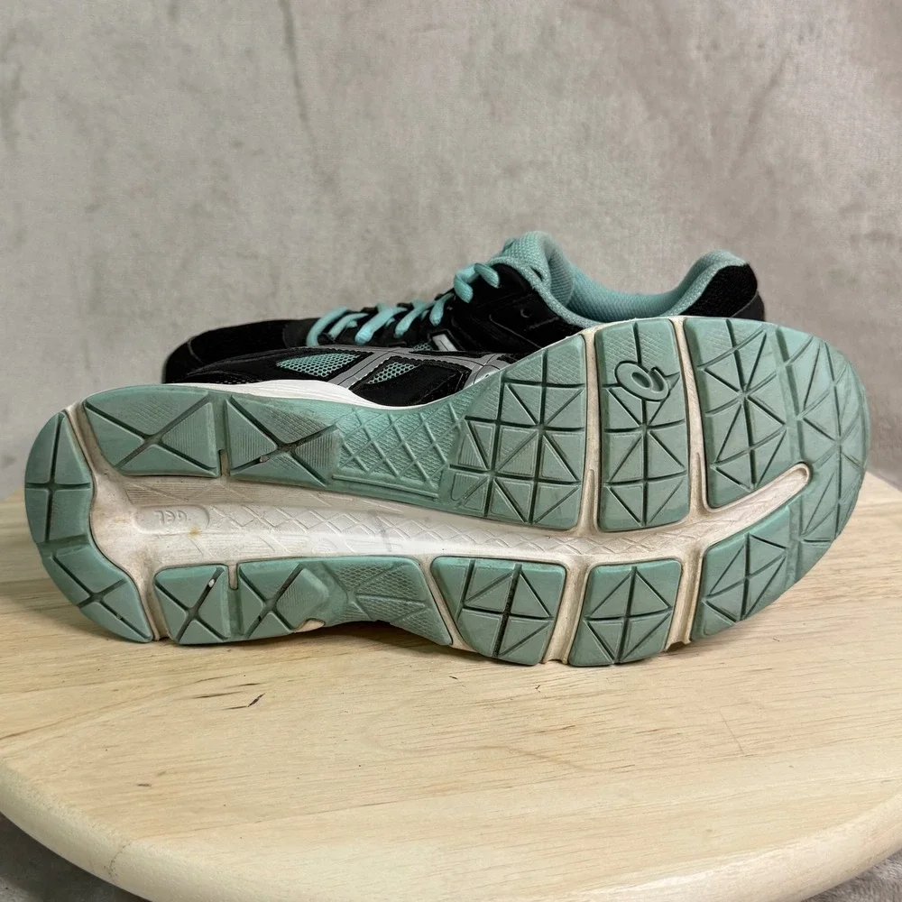 Asics Gel-Contend 3 Womens Running Shoes Black Aqua‎ Silver T5F9N Size 8.5